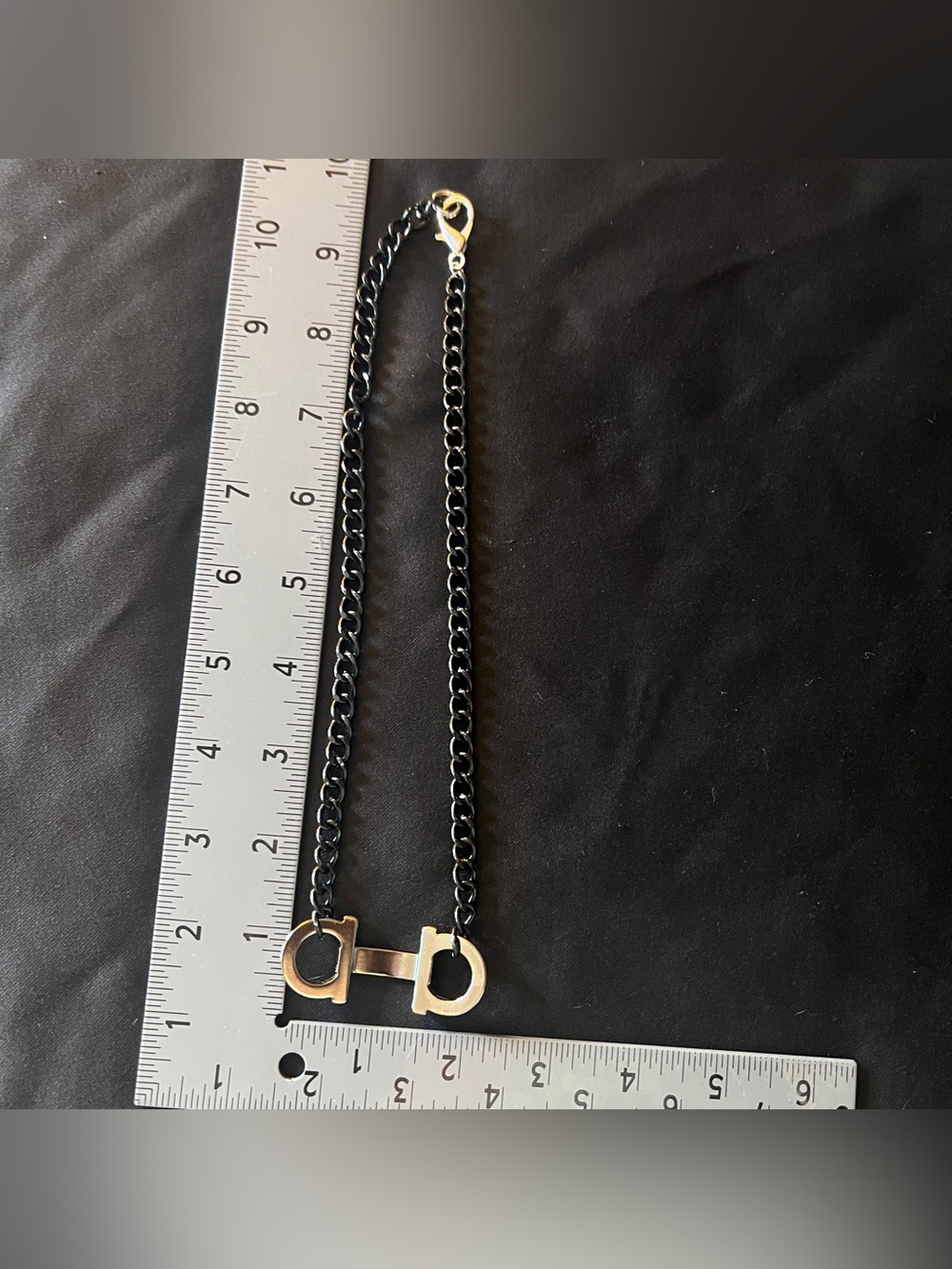 Men’s Ferragamo Gunmetal Black Stainless Chain Necklace 20” - Picture 4 of 11